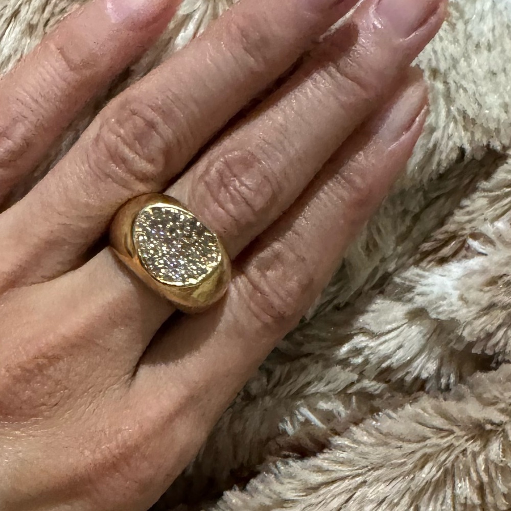 Roberto Coin 18K Yellow Gold Diamond Pave Ring – 13.37g – 0.70 CTW – Size 7